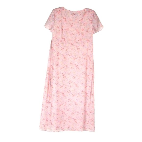 Motherhood Maternity Dress Size M Pink Floral Maxi Short Sleeve Empire Waist - Picture 11 of 11